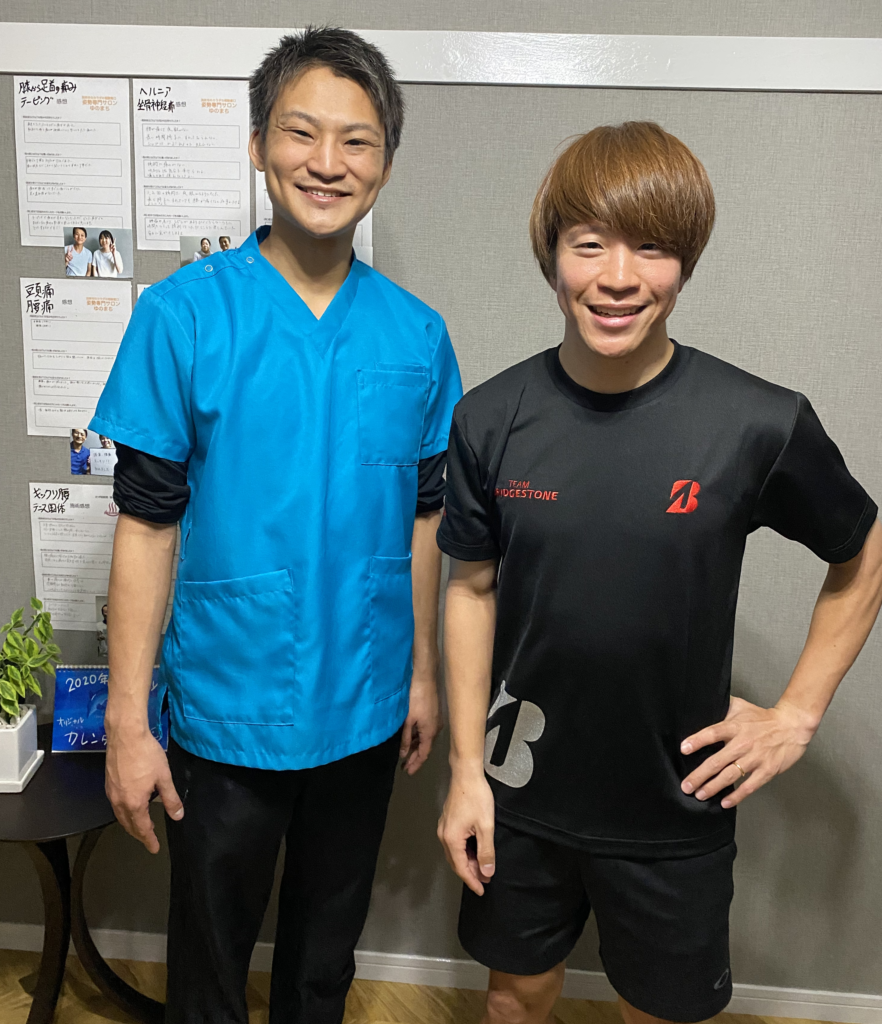 黒枝士揮 選手(TEAM BRIDGESTONE Cycling所属)が来院しています
